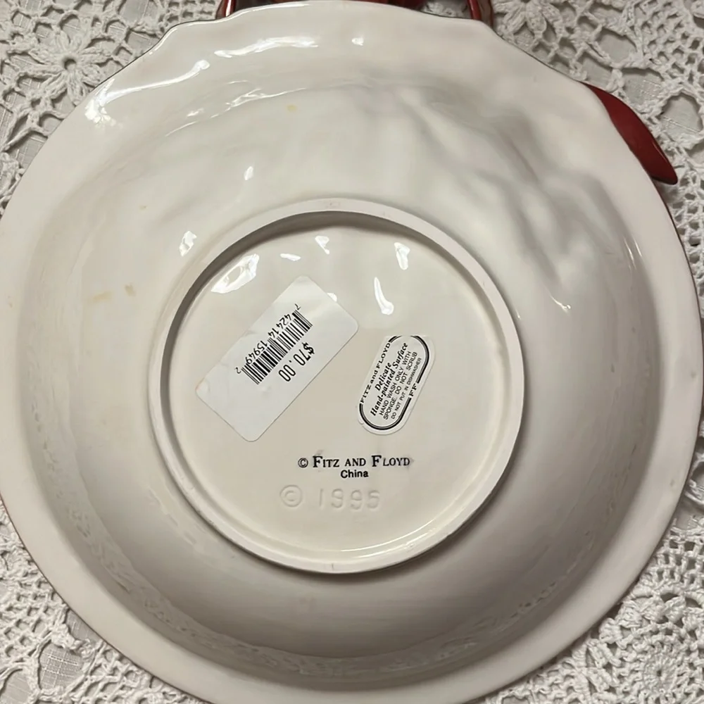 HP 🎉 Fitz and Floyd Christmas Rose bowl NWT